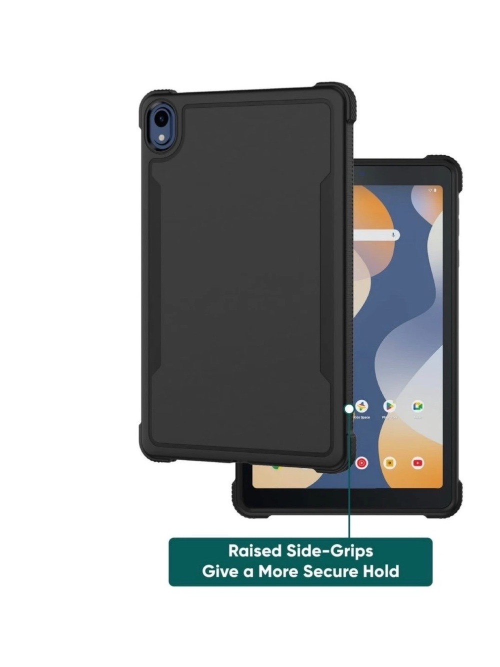 Onn Protective Grip Tablet Case - Black Color 8” Case (2024 MODEL)